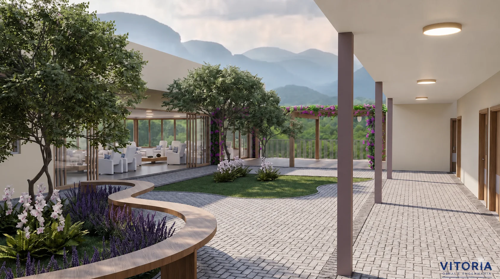 Fachada comercial contemporânea
